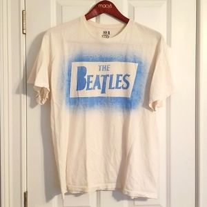 The Beatles Graphic Tee, White, Blue, Size XL